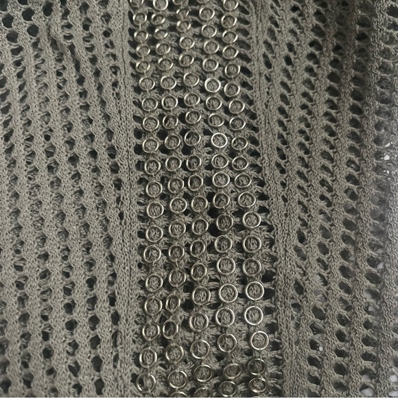 Chico's Mesh Top Army Green Size 1 - Picture 8 of 8